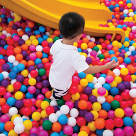 asian boy, child playing, kids ball pit